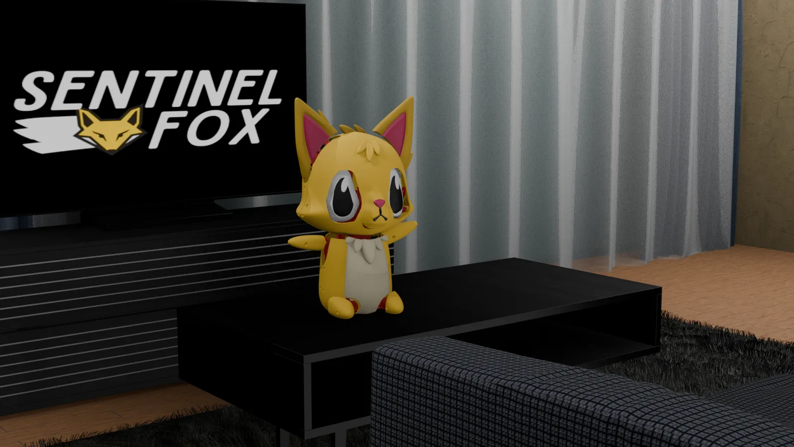 Cincho animatronic companion in a room